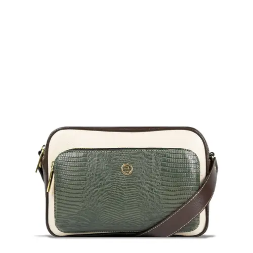 Bolsa Couro Transversal Lezard Animal Print Le Postiche