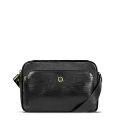 Bolsa Couro Transversal Lezard Animal Print Le Postiche